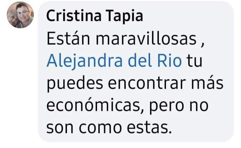 Cristina: 'Puedes encontrar más económicas, pero no son como estas.'